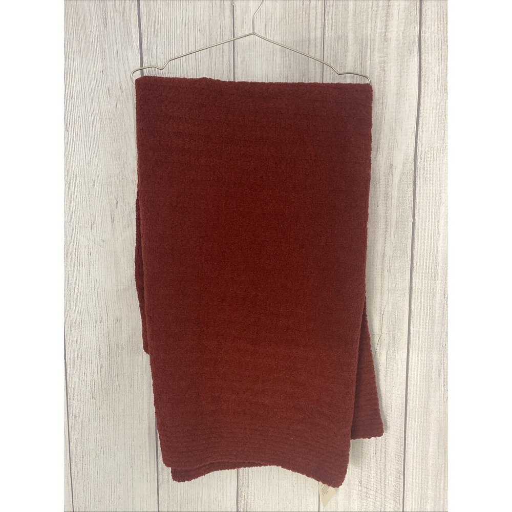 Sunday Citizen Throw Blanket 52x75 Cherry Lacquer Dark Red Chenille Plush Warm
